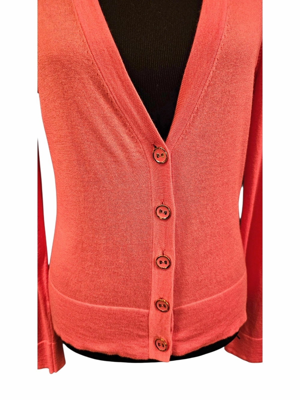Lilly Pulitzer Coral Pink Lightweight Button Front Cardigan Large - Picture 3 of 7